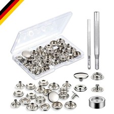 Edelstahl Druckknopf Set 15mm mit Fixierwerkzeug für Kleidung & Outdoor