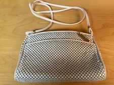 Vintage Whiting And Davis White Chain Metal Mesh Handbag Purse