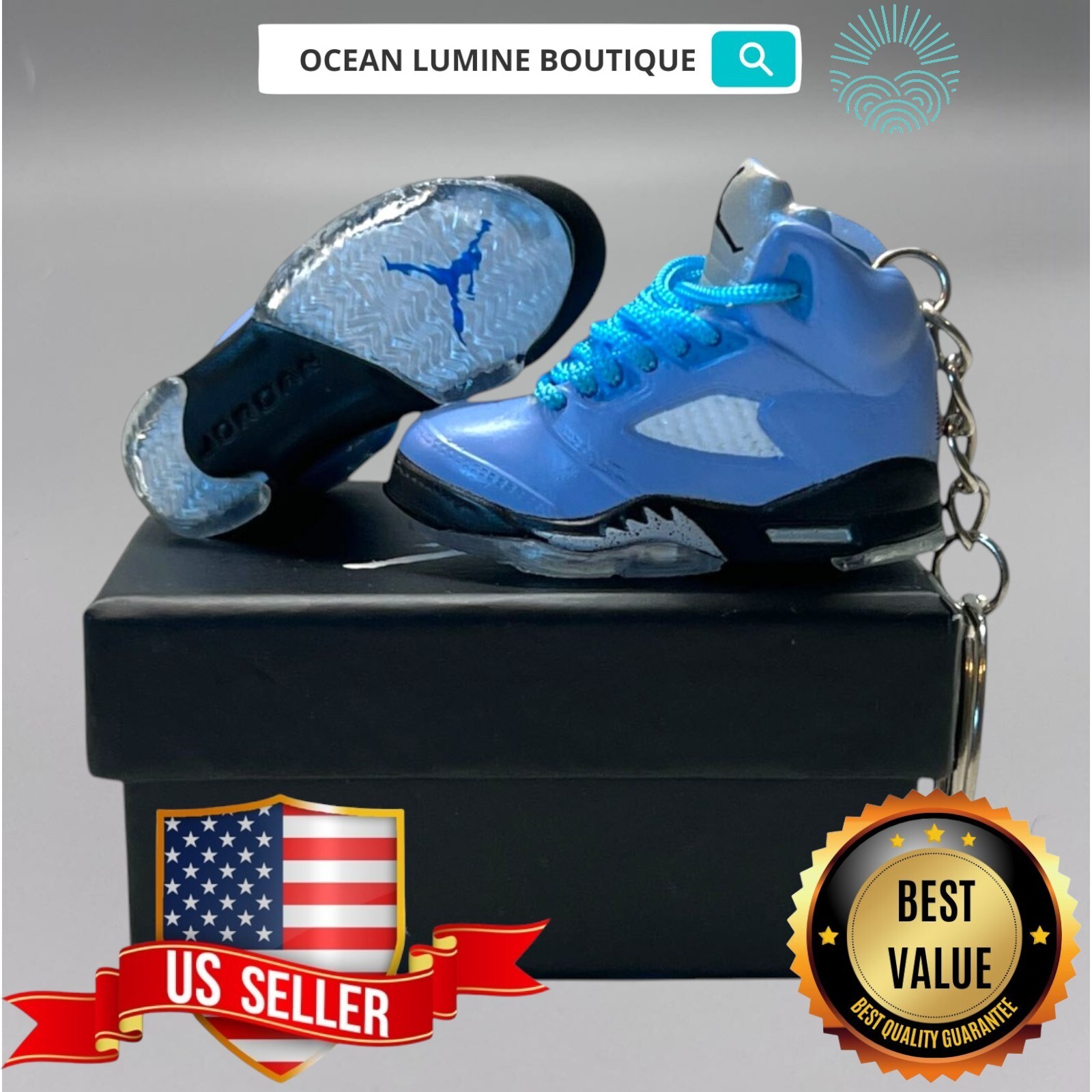 Air Jordan 3D Mini Sneaker Keychain, Shoe Keyring Shoe Box, Display Box Option