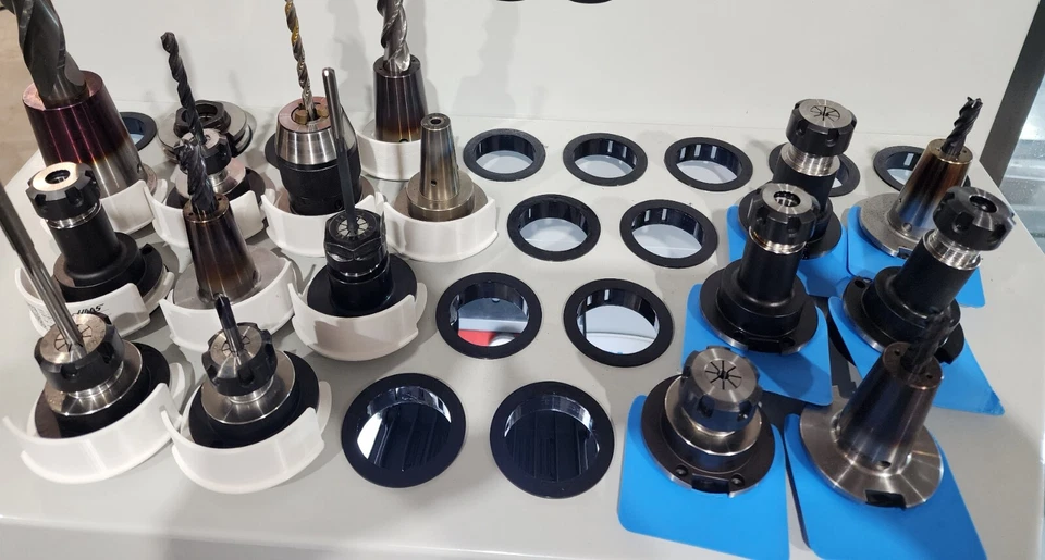 10 pack HAAS CNC CAT40 V Flange Tool Holder ID Tags with Rack Friendly Design - Image 4 of 4