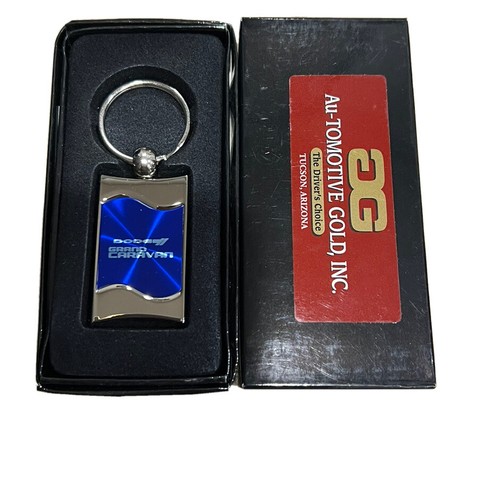 DODGE GRAND CARAVAN Rectangular Wave Key Fob Ring Blue NEW IN BOX