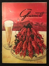 GOURMET Magazine - April 1955 - LOBSTERS / Ham / Passover Seder / Rheingold Ad