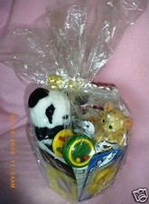 BABY SHOWER Maternity Unisex Gift BASKET Blk Wht Yellow