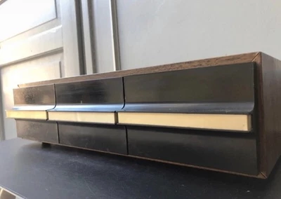 Vintage Design Classeur Tiroir Rangement K7 Cassette Audio Space Age Circa 1970 - Photo 1/4