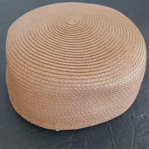 Vintage Cedar Crest Blue & Tan Pillbox hats - Round Made in Italy