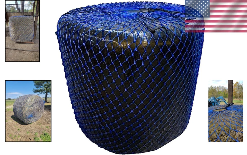 Red de heno de nailon de alta resistencia para pacas redondas, 5x4 pies, malla de alimentación lenta, reduce el desperdicio Foto 2 de 4