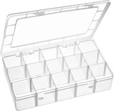 Exptolii 15 Large Grids Plastic Organizer Box with 1x 15 Grids, Clear