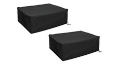 "2-Pack Turntable Dust Covers for Most Record Players - Black Vinyl Protection"