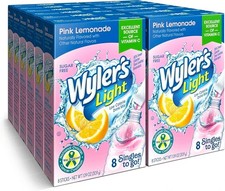 Wyler's Light Singles Powder, Water Drink Mix, Pink Lemonade, 12pc 08/27