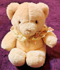 6" VTG 1989 Eden Musical Peachy Tan Baby Bear Plush Plays Teddy Bear's Picnic