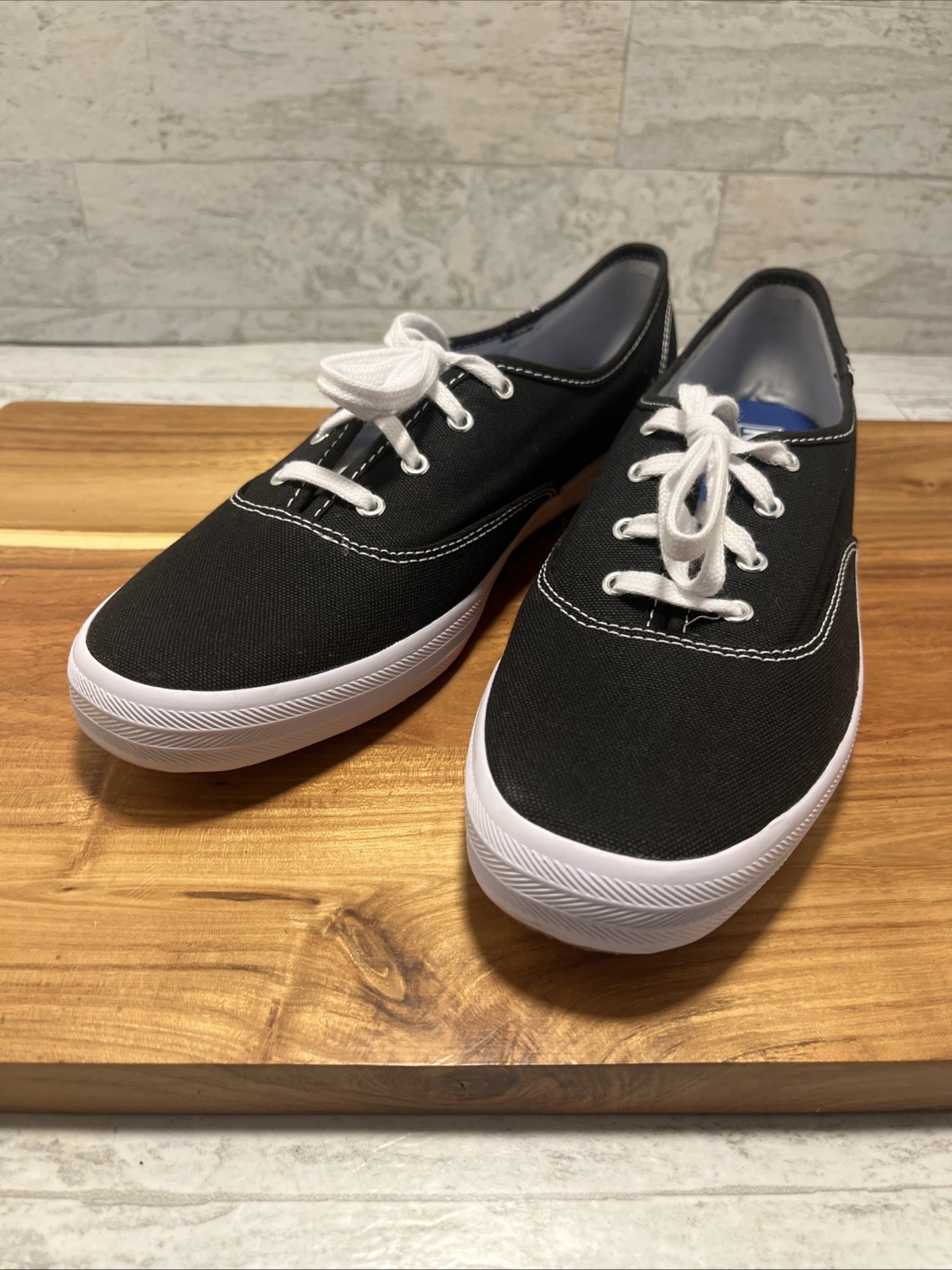 Keds Champion Classic Black Canvas Shoes Sz 10 S - Slim / Na
