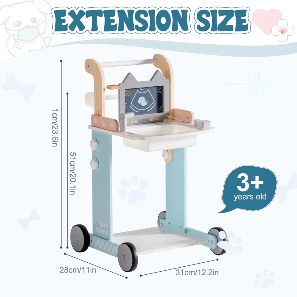 Juego de clínica veterinaria para niños Robud Push Walker juego de rol médico juguete para niños pequeños Foto 3 de 4