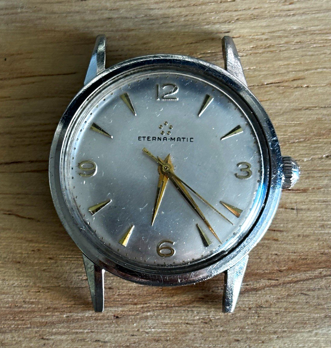 Eterna Eterna-Matic Automatic Vintage 1950s 34mm Silver Dial Steel Watch