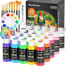 Acrylfarben Set 25 Farben je 60 ml wasserfest Malfarben für Stein Holz Leinwand