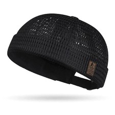 Men Breathable Quick Dry Mesh Skullcap Hat Summer Brimless Adjustable Sun Cap
