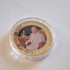 ASCENSION ISLAND 2022 QEII PLATINUM JUBILEE GOLD PLATED PROOF COIN