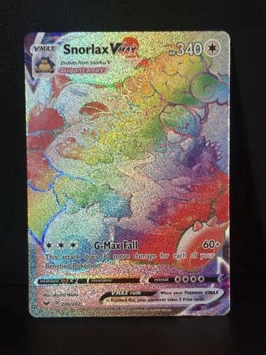 Snorlax VMAX 206/202 Sword & Shield Base NM Condition