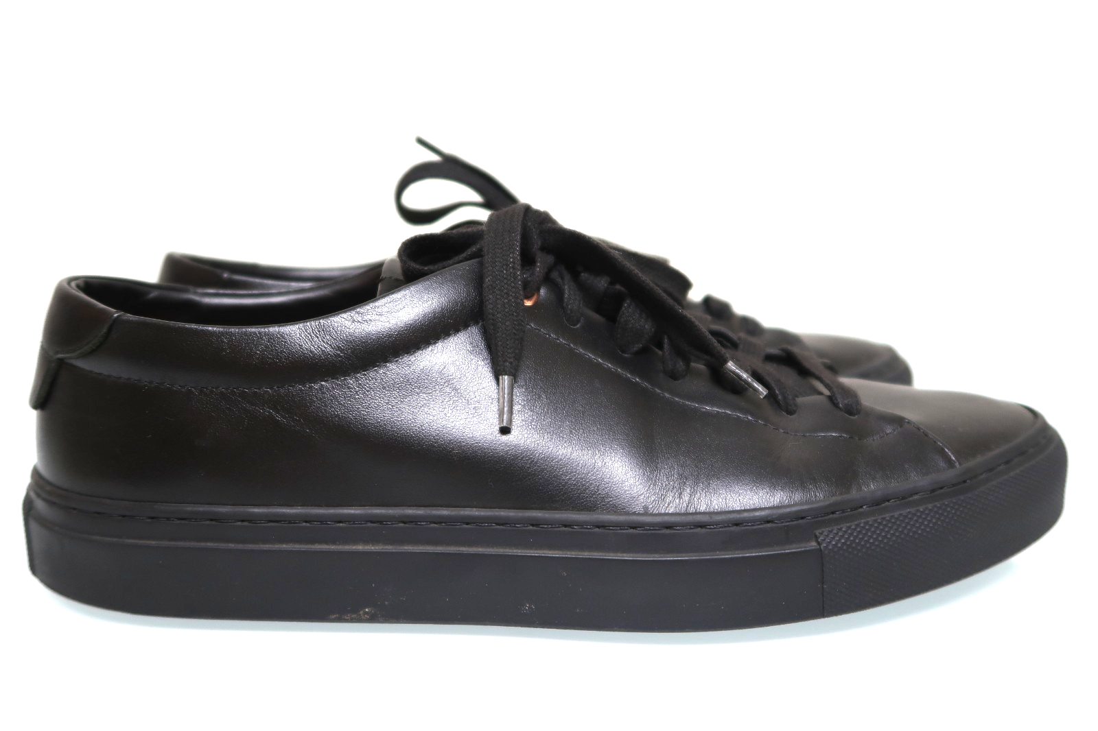 Good Man Brand Shoes Mens Size 9 US Black Leather Low Top Casual Sneakers Italy