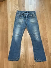 Buffalo Jeans Mens 32 Blue Light Wash Cotton Bootcut Mid Rise 5 Pocket Denim