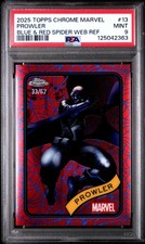 2025 TOPPS CHROME MARVEL PROWLER #13 BLUE & RED SPIDER WEB PSA 9 33/62