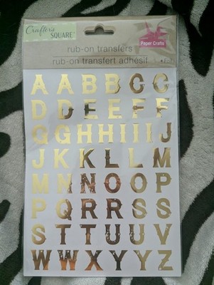 Crafter's Square Paper Crafts Rub-On Transfers Alphabet Foil Gold