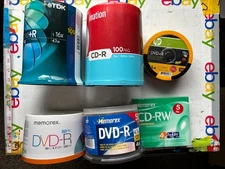 Blank Media Lot DVD+R CD-R DVD-R CD-RW TDK Imation HP Memorex NEW 330 Total