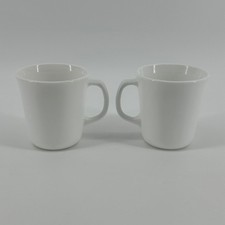 Vintage Corning Coffee Mugs White Replacement Set of 2 Microwave OK USA D handle