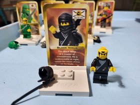 LEGO 3344 3345 3346, complete set of 7 Ninja mini heroes figures/cards/bases EUC