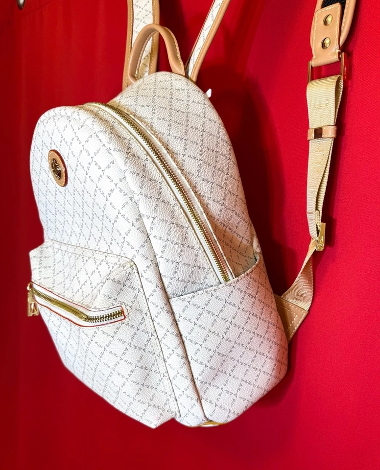 $200 La Tour Eiffel ❤️ Women’s White Logo Backpack Luxury Finished 5x10x12” - Image 3 of 4