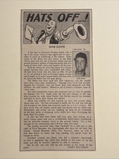Dom Zanni Hats Off Chicago White Sox 1962 Sporting News Baseball 4X8 Panel