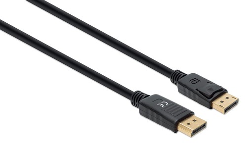 MANHATTAN DISPLAYPORT CABLE 1M 8K/60HZ- PVC MALE/MALE BLACK POLYBAG - Afbeelding 2 van 5