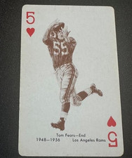 1963 Stancraft Playing Card # 5H Tom Fears (HOF) - LA Rams (NM) GREEN BACK (A)