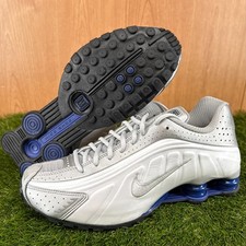 Nike Shox R4 Metallic Silver Deep Royal Blue for Sale