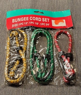 Spanngummi BUNGEE CORD SET, Size: 1Pc 12''./18''./24''