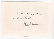 Bess Truman Autographed Card