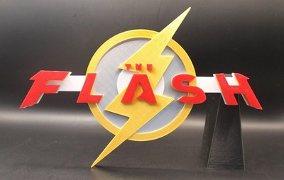 Flash 3D printed Logo Sign Wall Desk Shelf Art