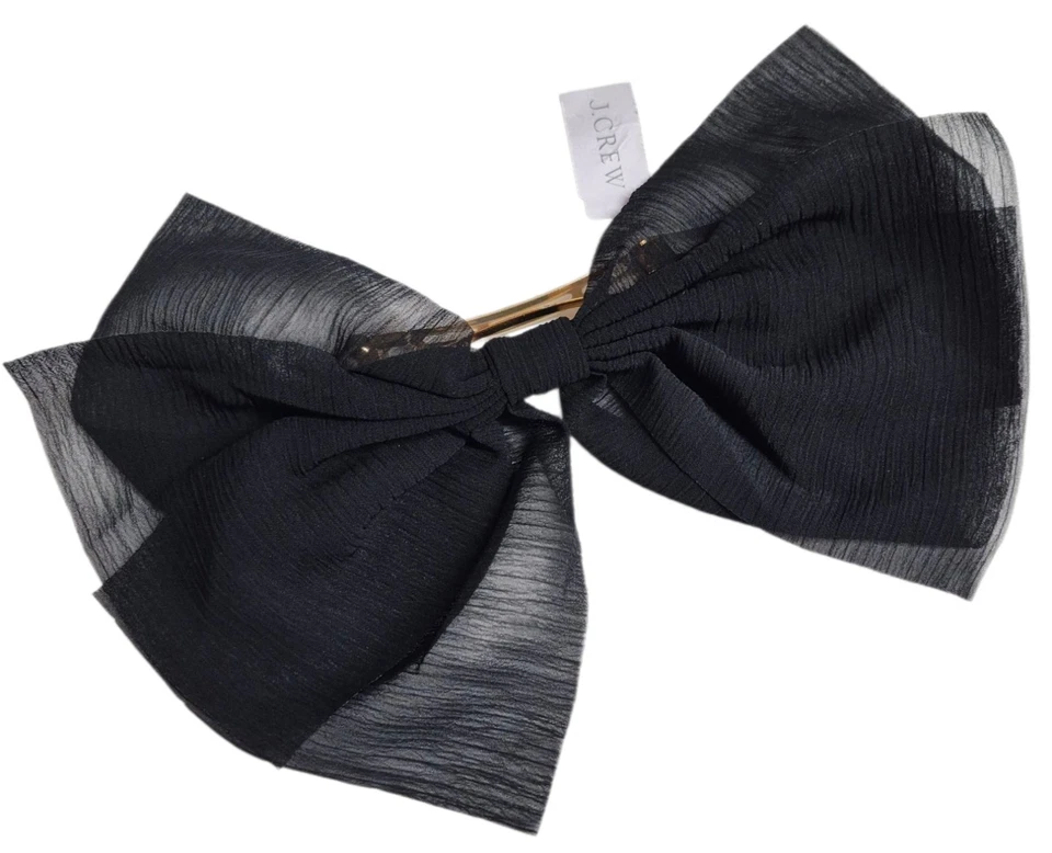 Cordón de pelo negro con moño transparente para mujer J.Crew talla única CN690 nuevo con etiquetas Foto 3 de 4