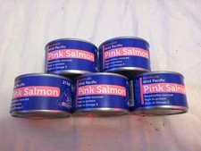 5  Wild Pacific pink Salmon 5 tins Farmfoods x213g=1065g. Free P&P BB 14.11.28