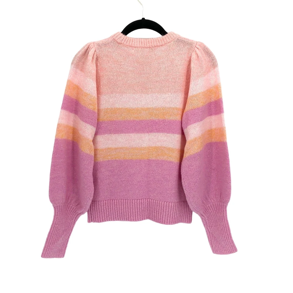 Lilly Pulitzer Ritza Sweater Pink Knit Striped Blouson Sleeve Womens XXS EUC - Image 3 of 4