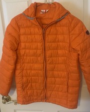 GAP Orange Full Zip Puffer Hooded Jacket Boys Size Medium Pockets