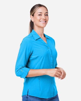   CORE365 Women Ultra UVP Long Sleeve Marina Shirt ripstop Up To 3XL CE510LW