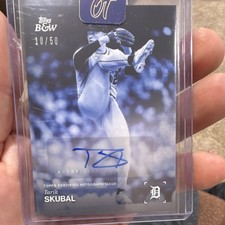 Topps 2025 Black & White Tarik Skubal #052A Blue Autographs 10/50 Tigers