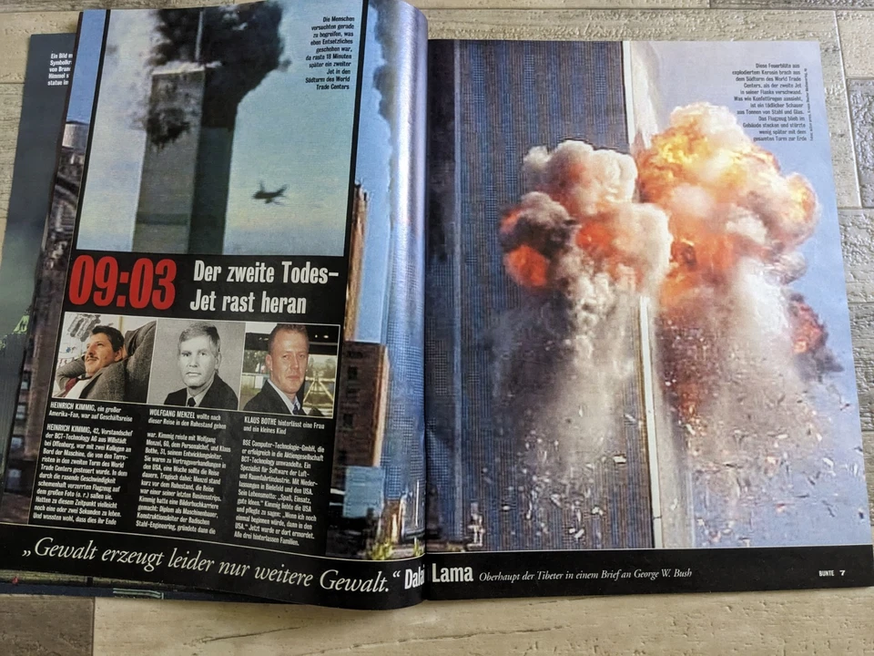 9/11 World Trade Center Attack German Magazine 9-11 BUNTE EXTRA 38/2001 - Image 3 of 4