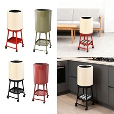 Trash Can with Wheels 18L with Storage Shelf Removeable Dustbin Waste Basket