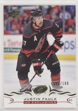 2018-19 Upper Deck UD Exclusives 6/100 Justin Faulk #285 um0