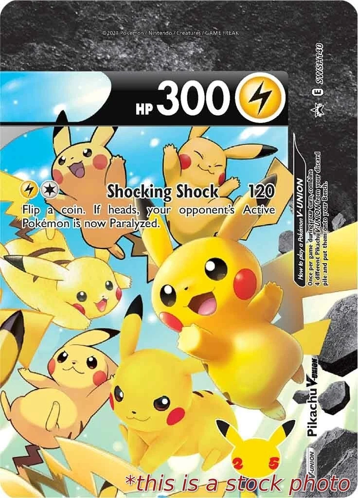 25+ Pikachu V-Union SWSH140 SWSH: Sword & Shield Promo Cards for