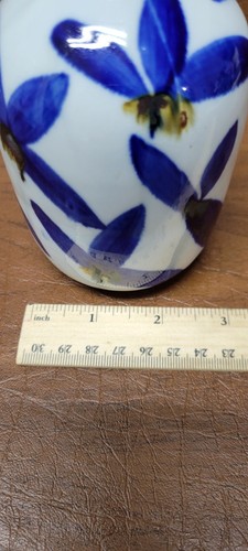 A Fabbrica D'Arte Monterosso, Italy, Studio Pottery Stoneware Vase Blue Flowers - Picture 8 of 10