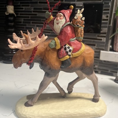 1996 House Of Hatton Santa s Kingdom Figurine Santa Riding Moose - Susan Smith
