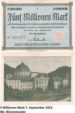 Pięć milionów marek gmina miejska St. Blasia 7 września 1923