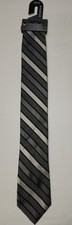 NEW George Men Diagonal Striped Gray Regular Tie